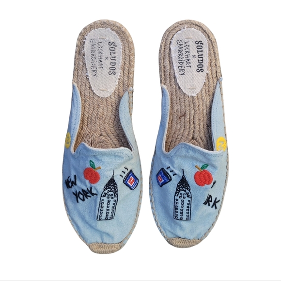 SOLUDOS x LOCKHART EMBROIDERY Limited New York Edition Espadrilles Slides Shoes - Picture 3 of 7